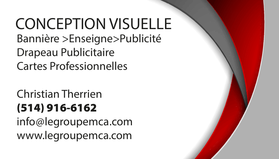 Carte professionnelle Le Groupe MCA — verso